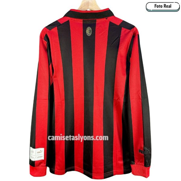 CAMISETA AC MILAN 125 AÑOS MANGA LARGA (BOTONES)