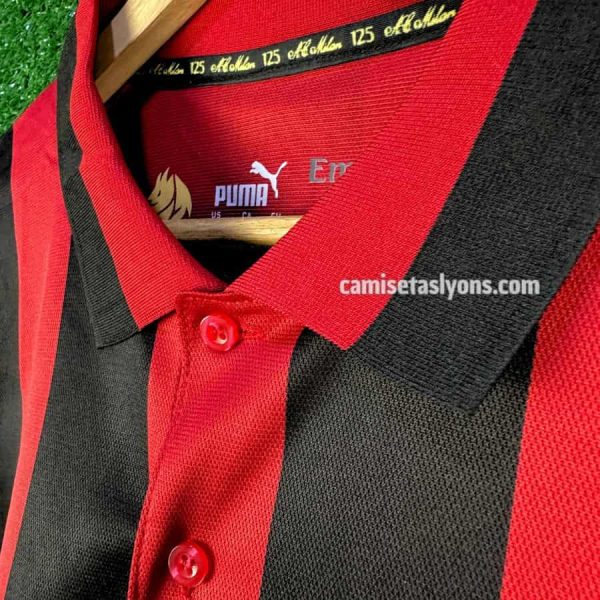 CAMISETA AC MILAN 125 AÑOS MANGA LARGA (BOTONES)