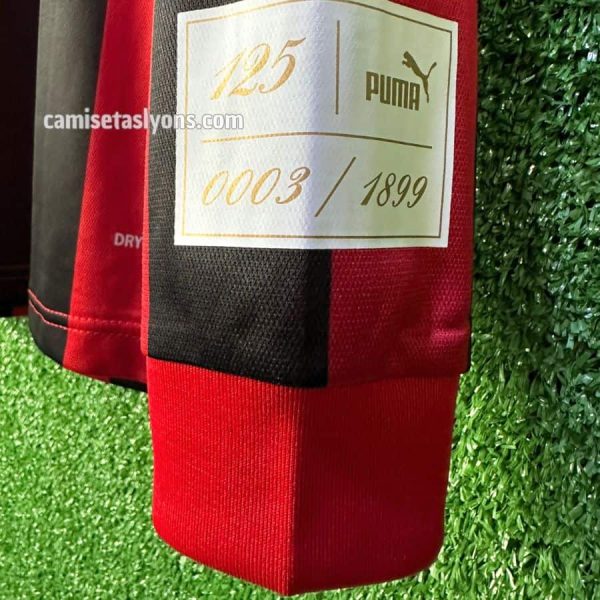 CAMISETA AC MILAN 125 AÑOS MANGA LARGA (BOTONES)