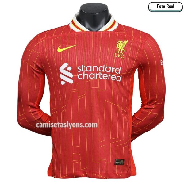 CAMISETA LIVERPOOL 2024/25 (1ERA EQUIPACIÓN) VERSIÓN JUGADOR MANGA LARGA