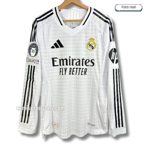 CAMISETA REAL MADRID 2024/25 (1ERA EQUIPACIÓN) VERSIÓN JUGADOR MANGA LARGA